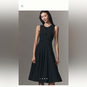 Anthropologie Maeve Black Maxi Dress with Floral Accents